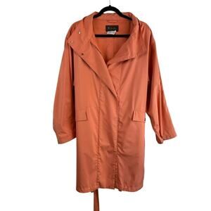 Loro Piana Storm System Cashmere Belted Trench Coat Vintage Italy Made Orange 48
